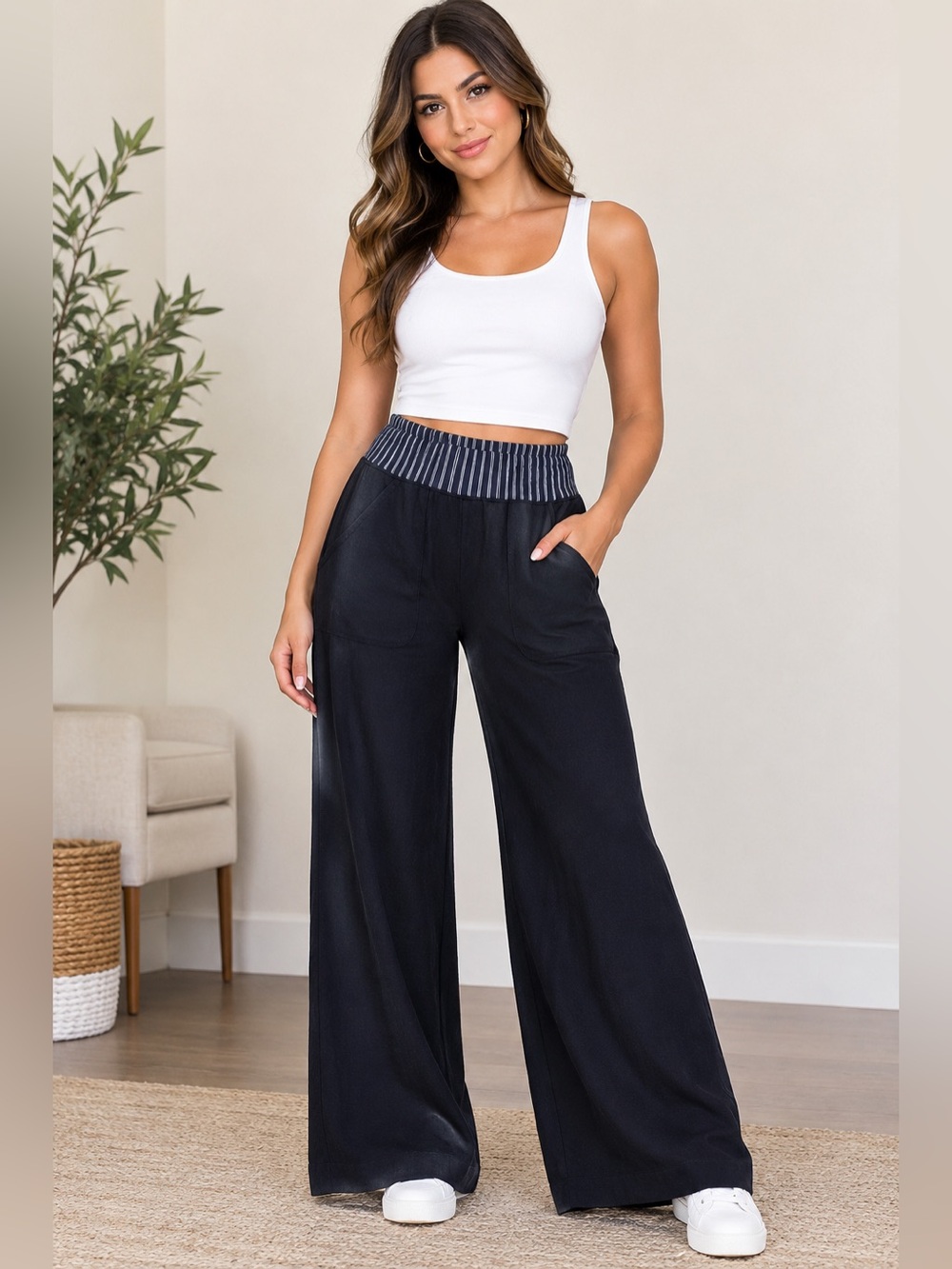 Lululemon High-Waist Wide Leg Lounge Pants in Black